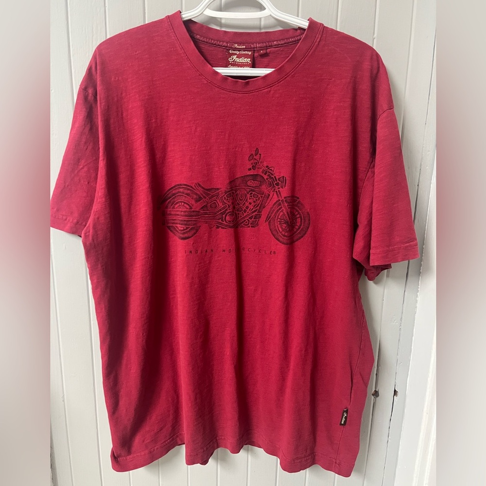 Vintage Red Indian Motorcycle Short Sleeve Tee - Large